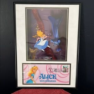 Alice in Wonderland Framed Art with Stamp
